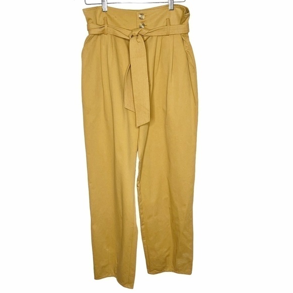 FOREVER 21 Paperbag Waist Tie Camel Pants Sz XL - Picture 1 of 6